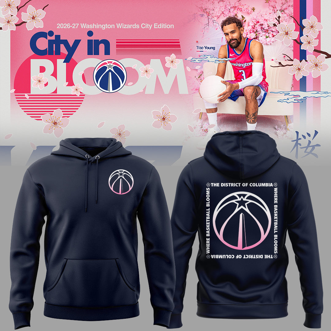 Washington Wizards Merch - Cherry Blossom Hoodie - City In Bloom Collecions