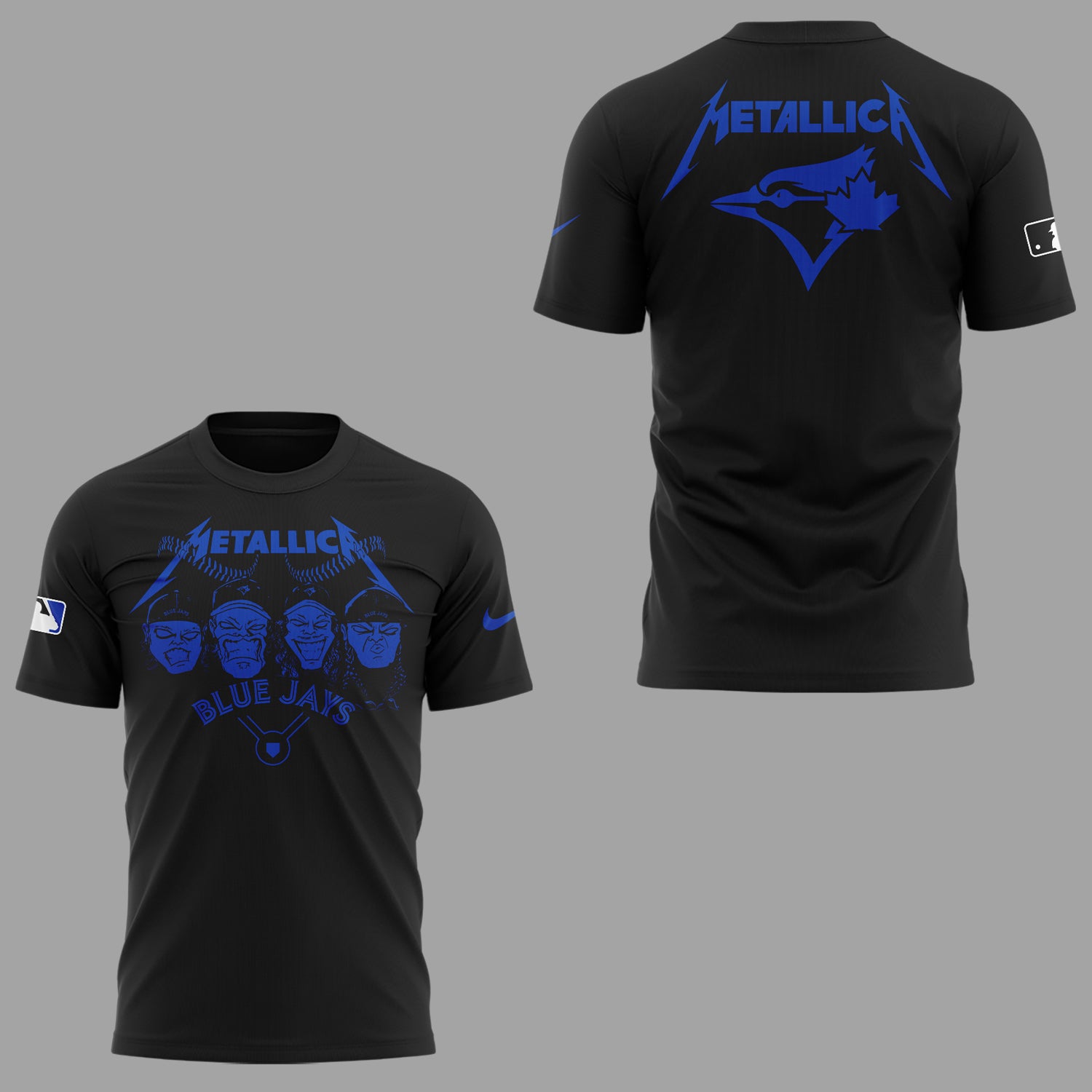 Limited Edition Blue Jays Baseball Metallica Night Black TShirt-KC04182501