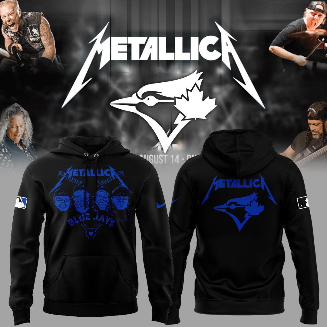 Limited Edition Blue Jays Baseball Metallica Night Black Hoodie-KC04182502