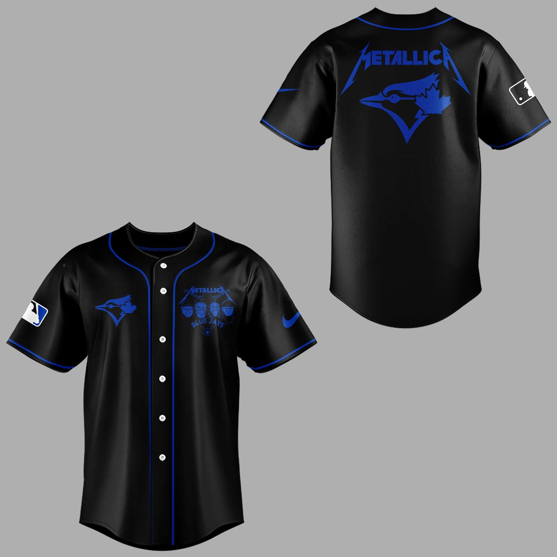 Limited Edition Blue Jays Baseball Metallica Night Black Jersey-KC04182503