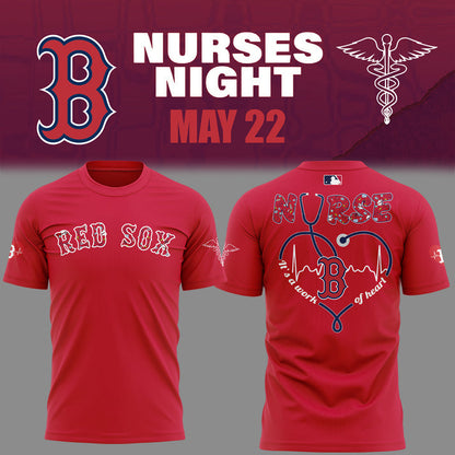 Limited Edition Red Sox Baseball NURSES NIGHT TShirt