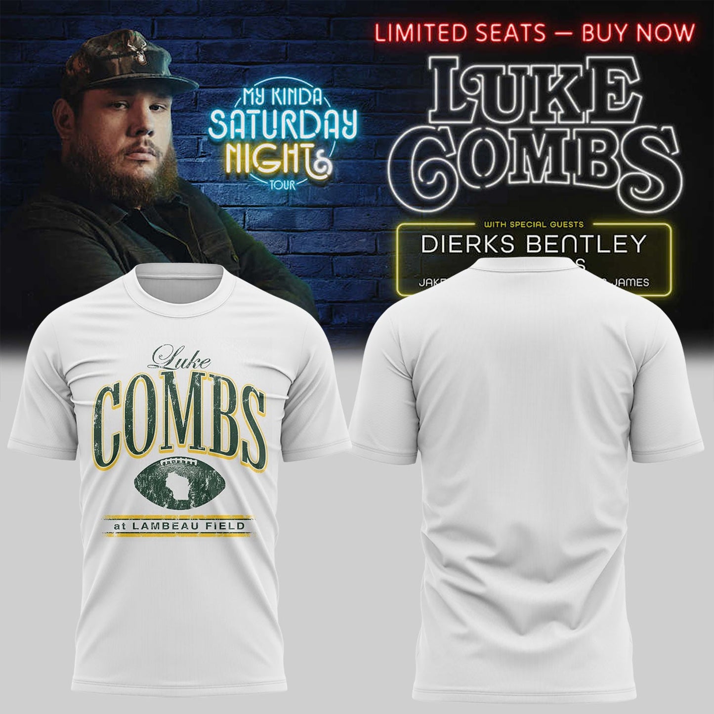 LC “My Kinda Saturday Nights Tour” at Lambeau Field Stadium Shirt