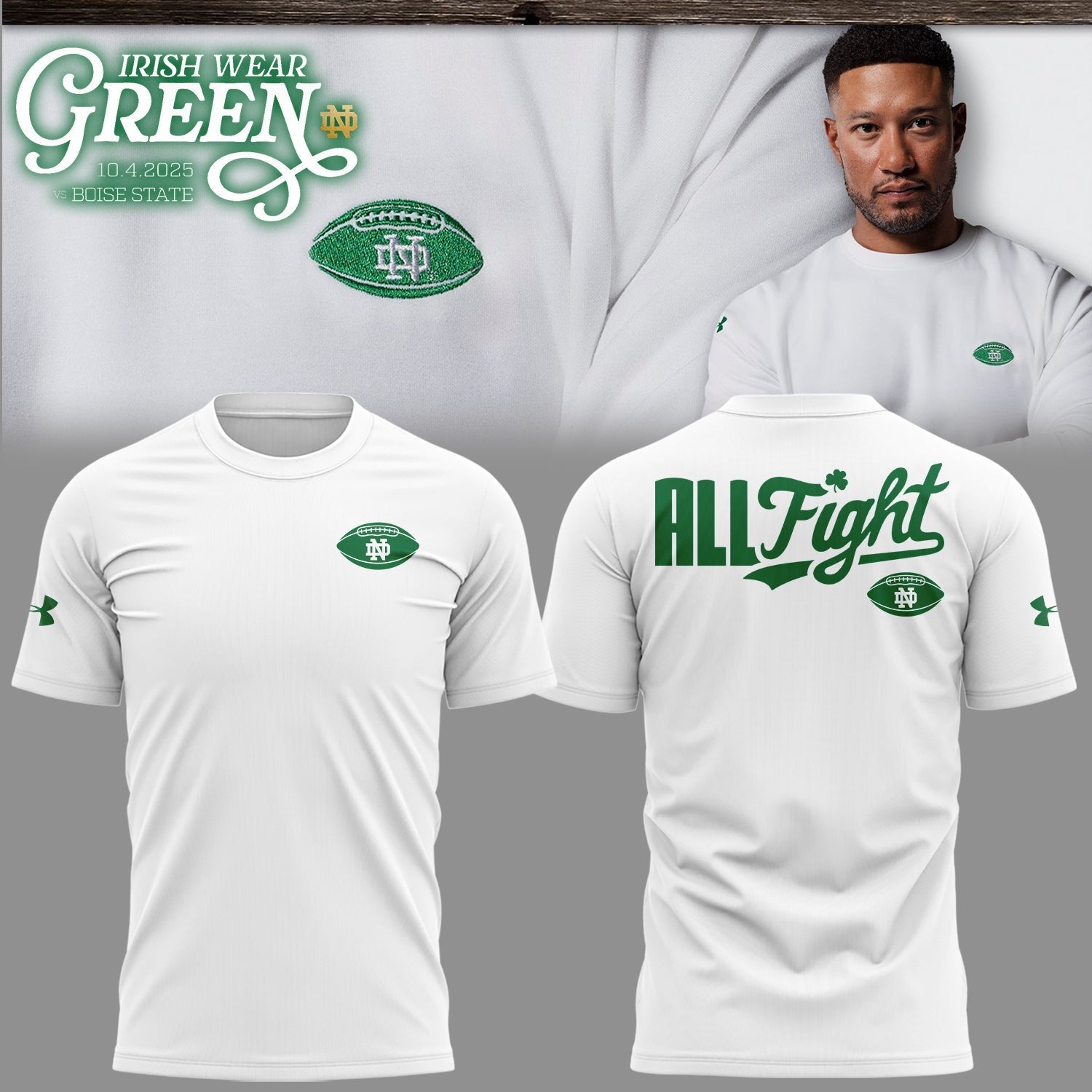 Special Edition Notre Dame “Irish Wear Green” White TShirt