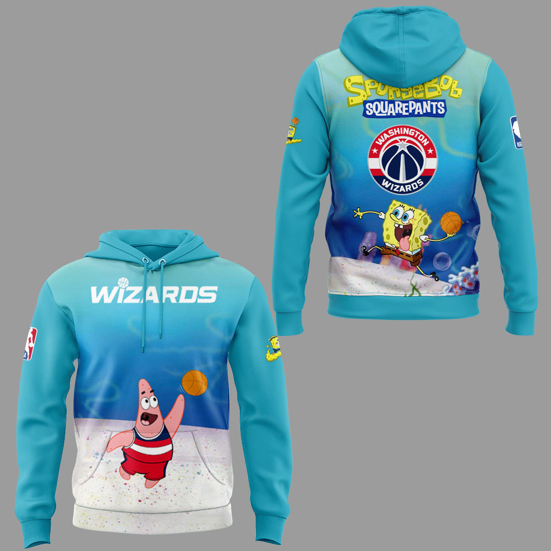 Washington Wizards Merch - SpongeBob SquarePants Hoodie - City In Bloom Collecions