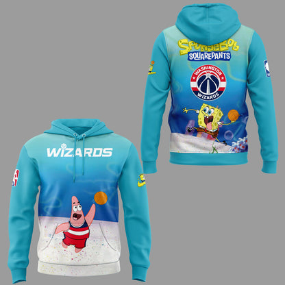 Washington Wizards Merch - SpongeBob SquarePants Hoodie - City In Bloom Collecions