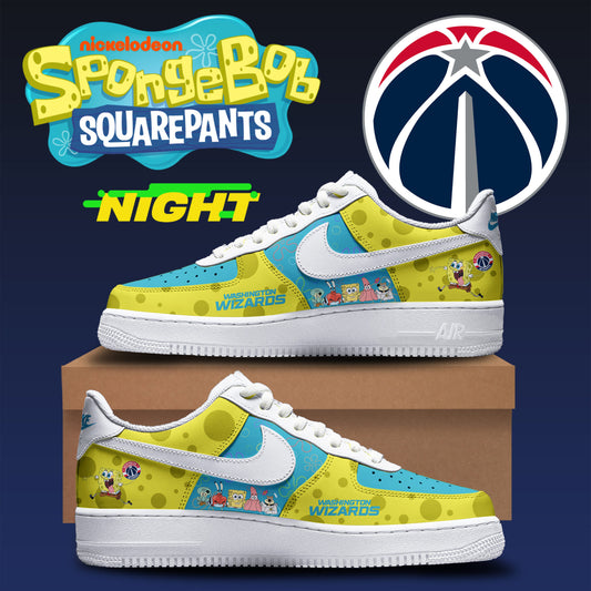 Washington Wizards Merch - SpongeBob SquarePants AF1 Shoes - City In Bloom Collecions