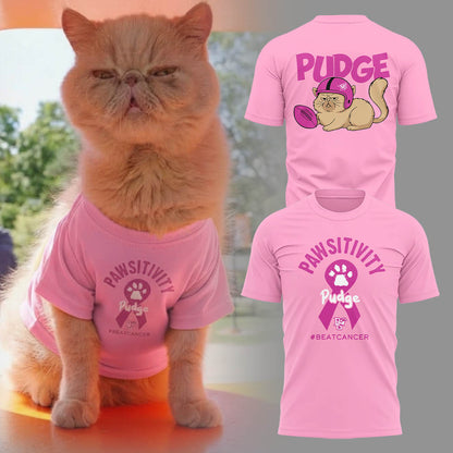 Limited Edition Pudge The Cat T-Shirt Pink