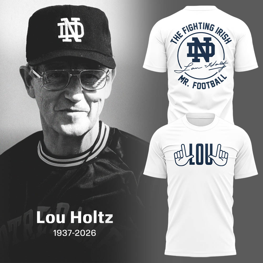 Limited Edition Irish FB Remembering the life and legacy of Lou Holtz 1937-2026 TShirt