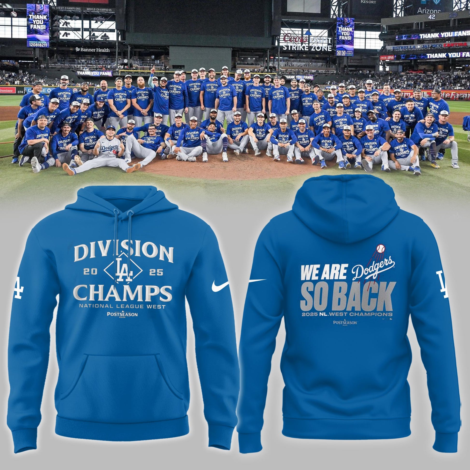 Los Angeles Dodgers 2025 NL West Division Champions Limited Hoodie