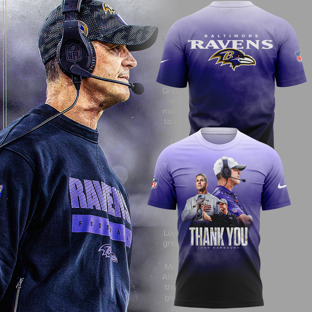 Limited Edition "Thank you Coach Harbaugh" Shirt-ND01072603