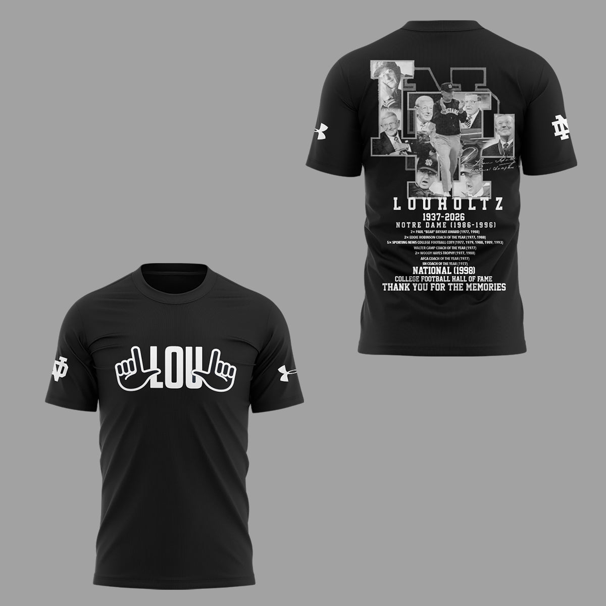 Limited Edition Irish FB Remembering the life and legacy of Lou Holtz 1937-2026 TShirt