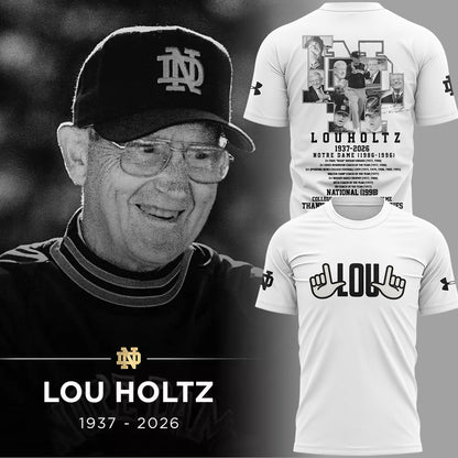 Limited Edition Irish FB Remembering the life and legacy of Lou Holtz 1937-2026 TShirt
