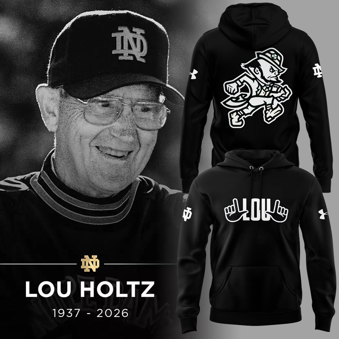 Limited Edition Irish FB Remembering the life and legacy of Lou Holtz 1937-2026 Hoodie
