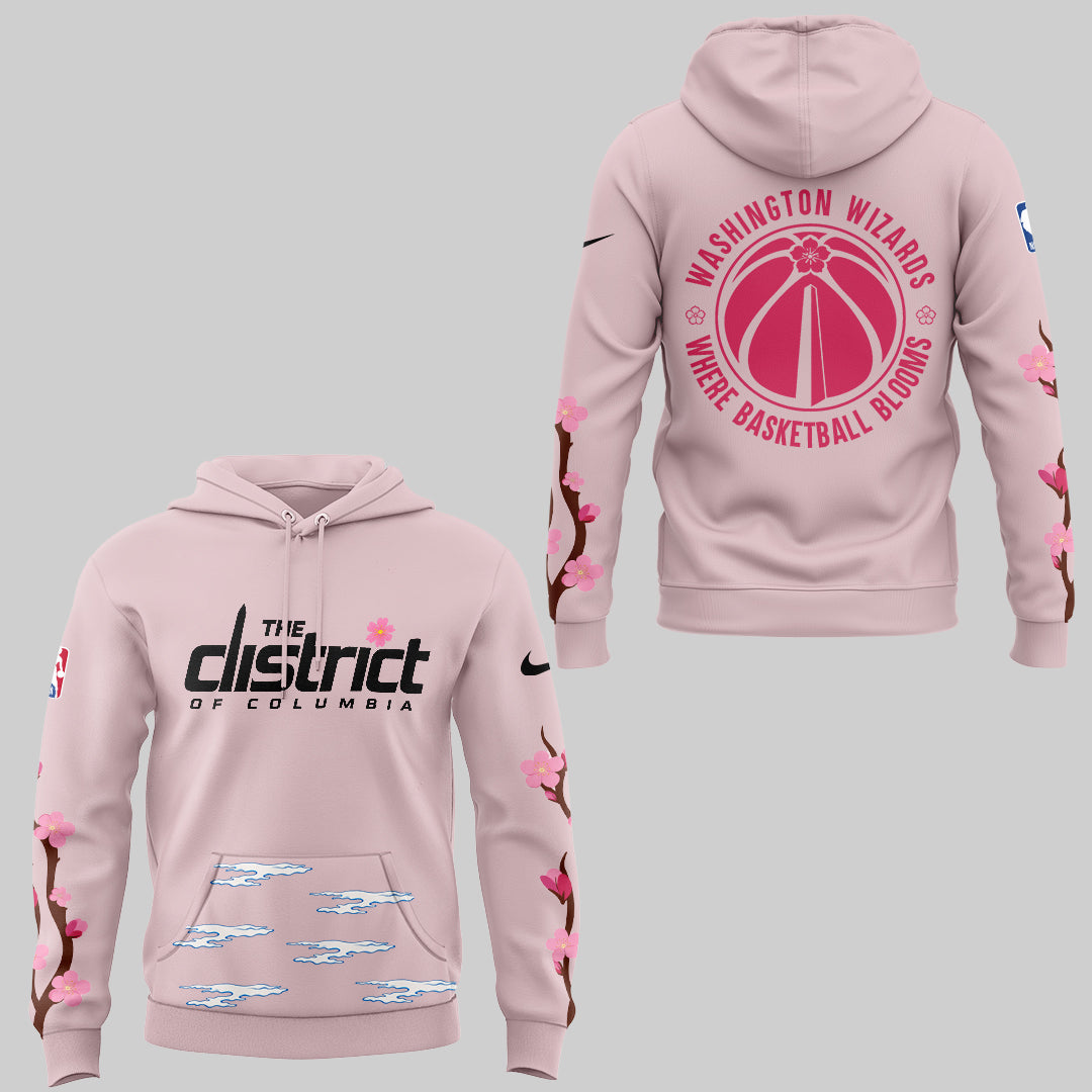 Washington Wizards Merch - Cherry Blossom Hoodie - City In Bloom Collecions