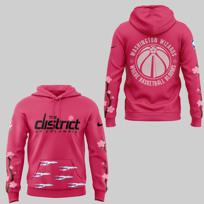 Washington Wizards Merch - Cherry Blossom Hoodie - City In Bloom Collecions