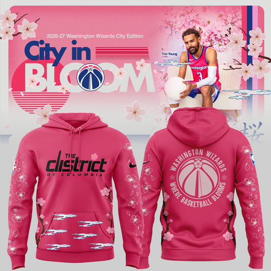 Washington Wizards Merch - Cherry Blossom Hoodie - City In Bloom Collecions