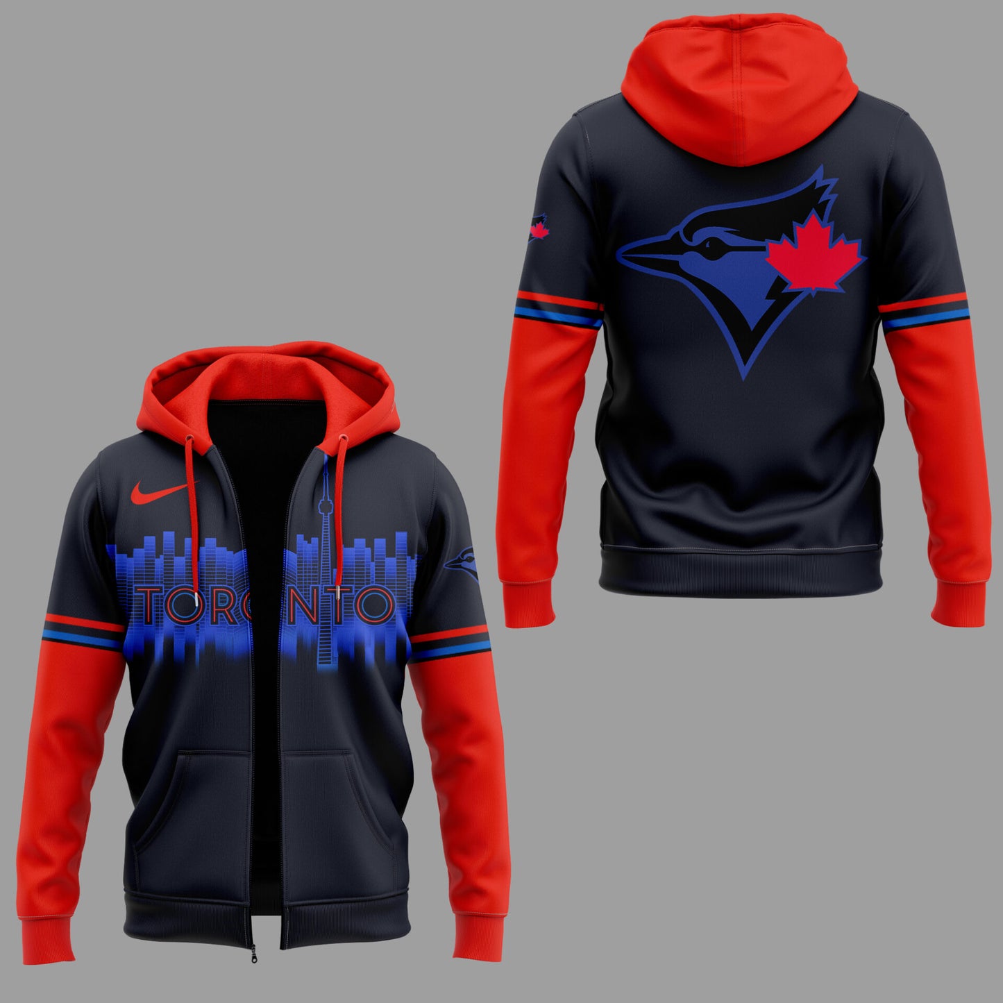Limited Edition Blue Jays City Connect Zip Hoodie-ND04042503