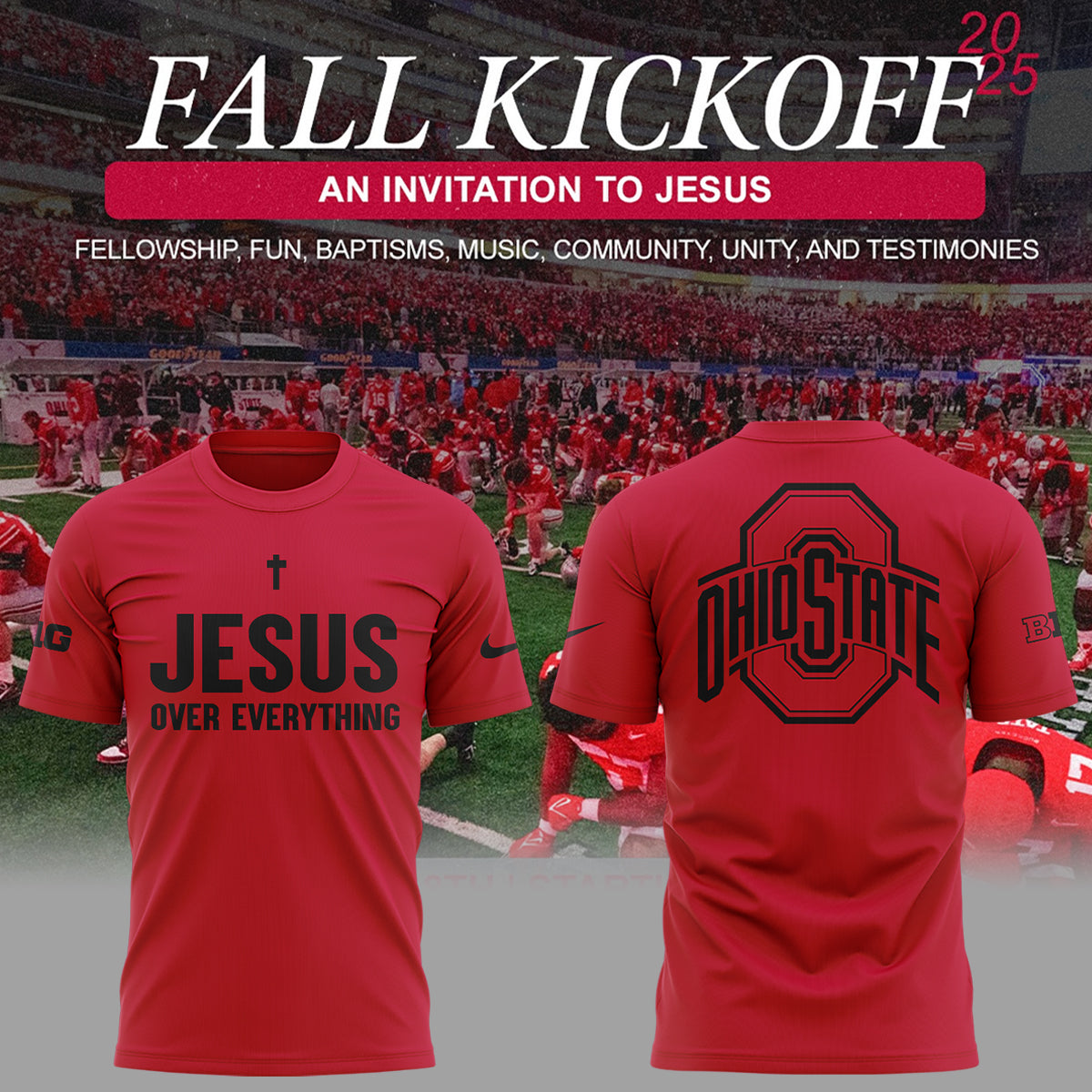 Limited Edition JESUS Over Everything Red TShirt-ND08182550