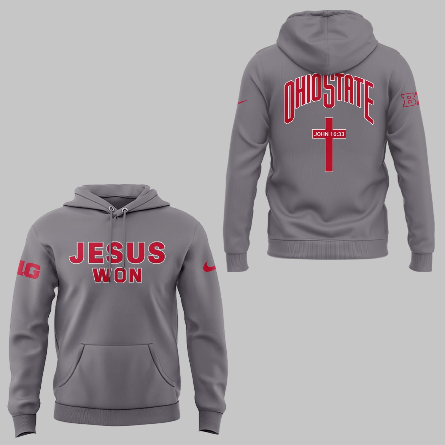 Limited Edition JESUS WON Gray Hoodie-ND090925114