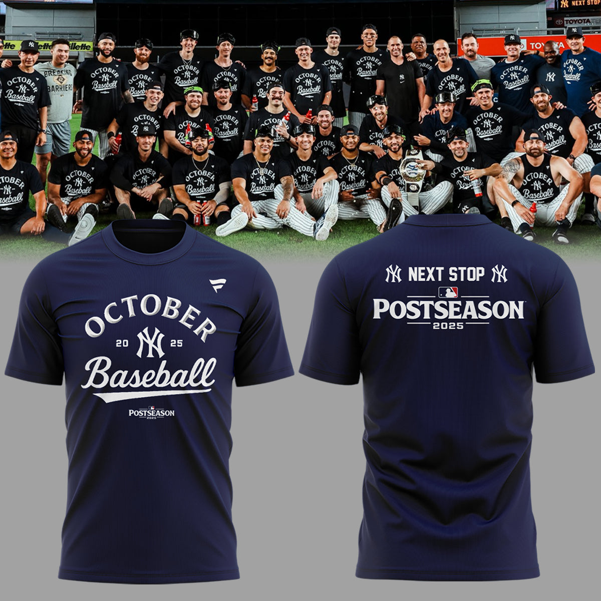 Limited Edition Yankees October Baseball Navy TShirt
