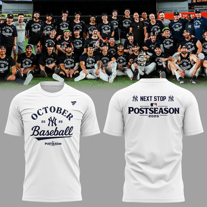 Limited Edition Yankees October Baseball White TShirt