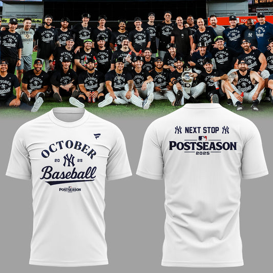 Limited Edition Yankees October Baseball White TShirt