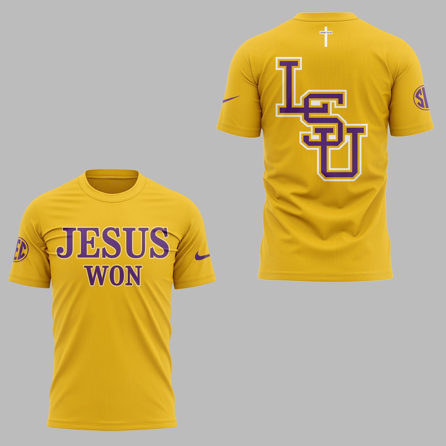 Limited Edition Tigers JESUS WON Yellow TShirt-ND11042513
