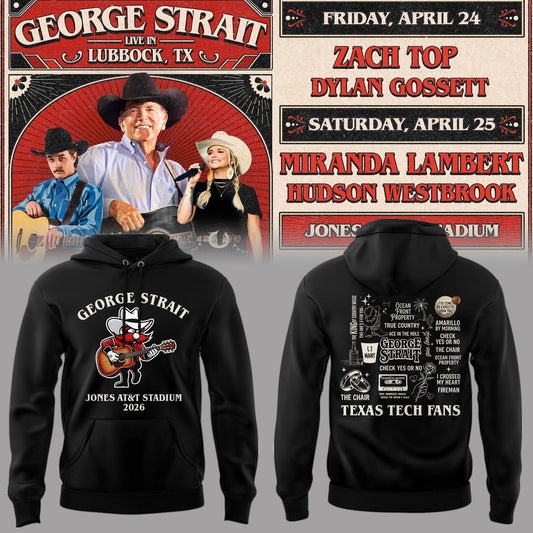 Limited Edition G. Strait x Texas Tech At Jones AT&T Stadium Hoodie