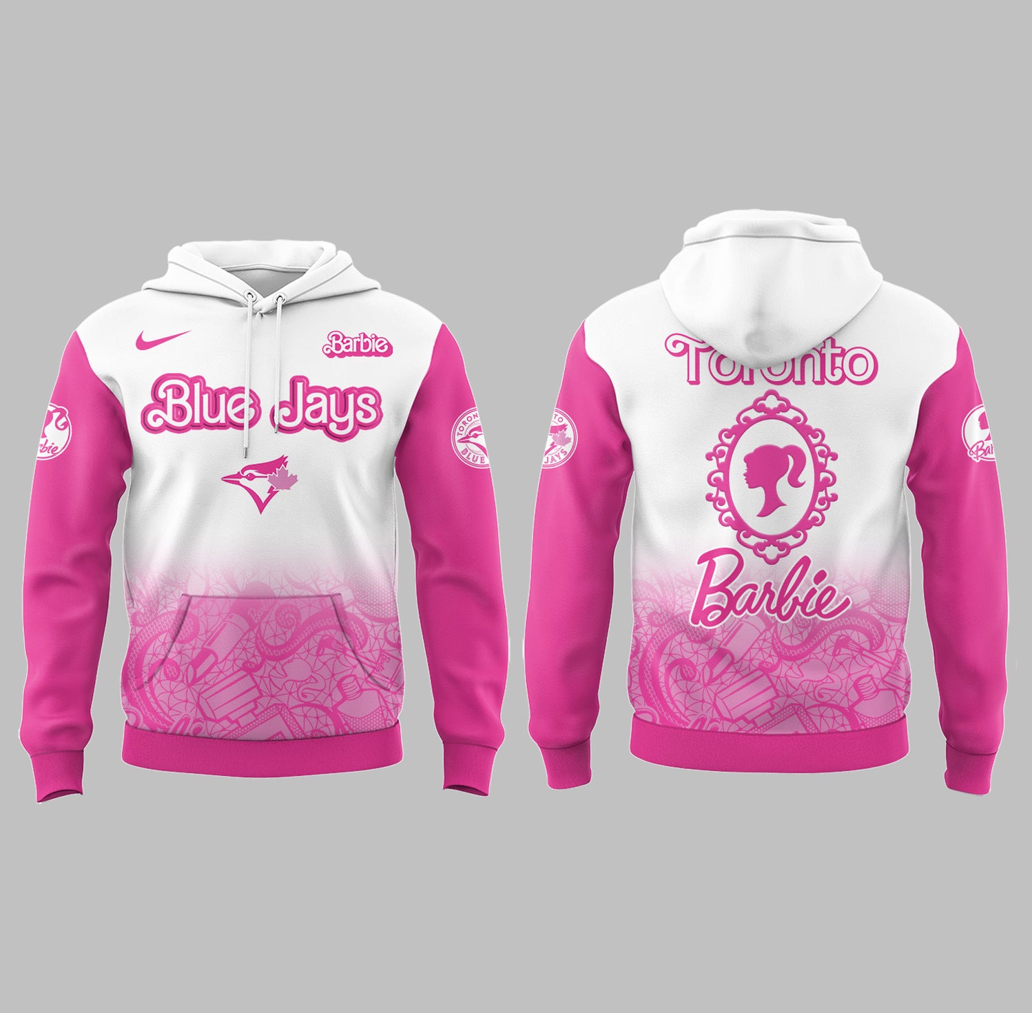 Limited Edition Blue Jays Baseball Barbie Night Hoodie-PA04252503