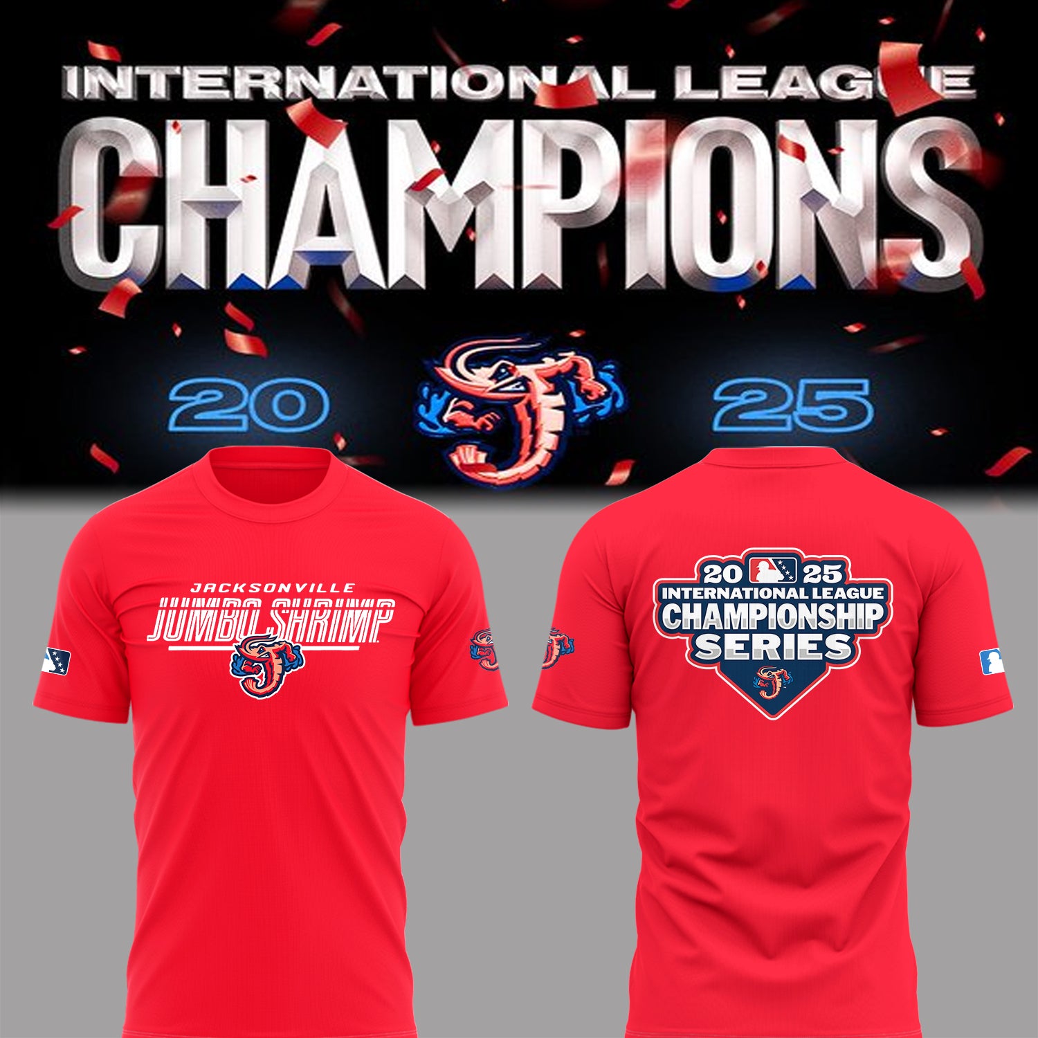 Limited Edition JaxShrimp 2025 International League Champions Tshirt-PA092625019