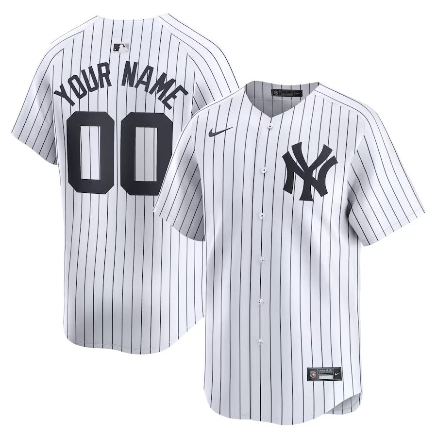 New York Yankees Nike White Home Limited Custom Jersey-PU091324358