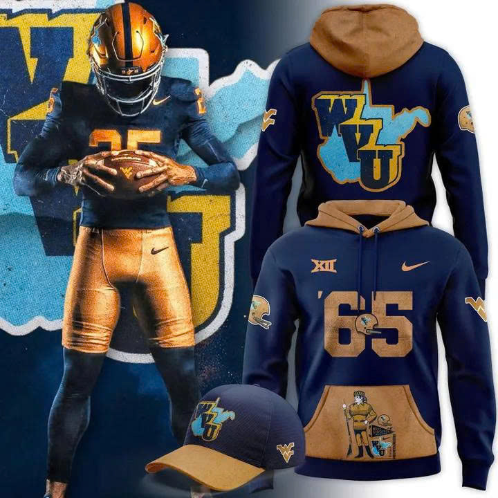 Limited Edition WVU Football 𝟏𝟗𝟔𝟓 𝐓𝐡𝐫𝐨𝐰𝐛𝐚𝐜𝐤 Hoodie v4