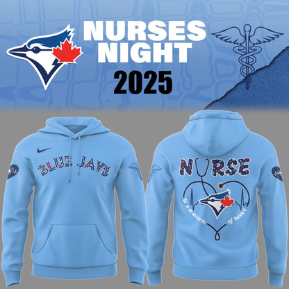 Limited Edition Blue Jays Baseball NURSES NIGHT Blue Hoodie-PU25042010