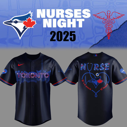 Limited Edition Blue Jays Baseball NURSES NIGHT cc Jersey-PU25042011