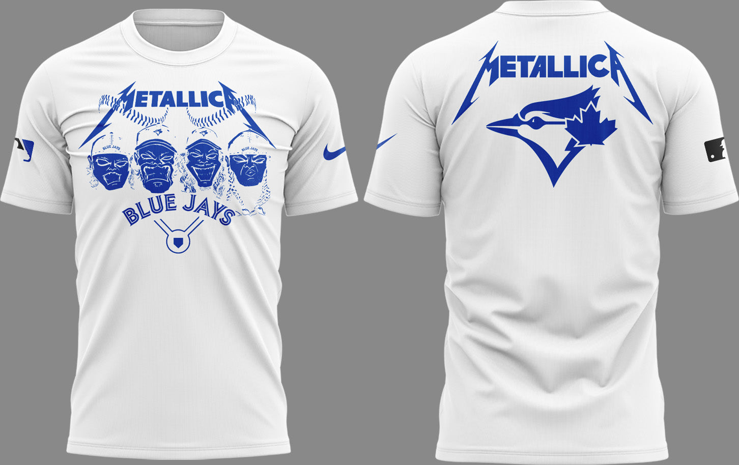 Limited Edition Blue Jays Baseball Metallica Night White TShirt-PU25042401