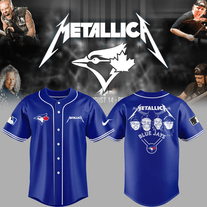 Limited Edition Blue Jays Baseball Metallica Night Blue Jersey-PU25042405