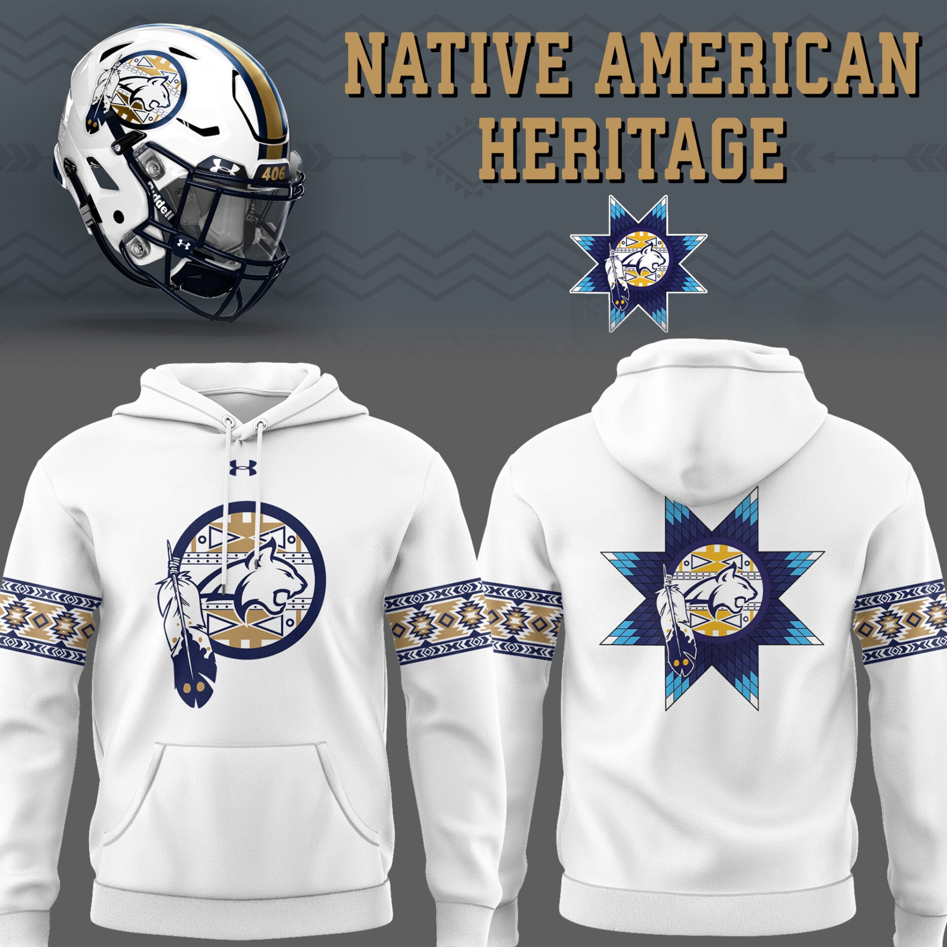 Limited Edition Montana State Football Native American Heritage Month W Hoodie-PU25102309