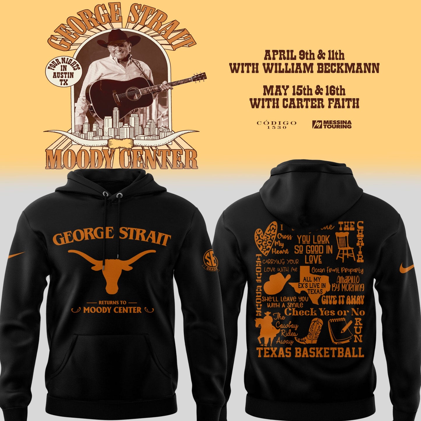 Texas 🏀 G.Strait returns to Moody Center on April 9 & 11 Hoodie