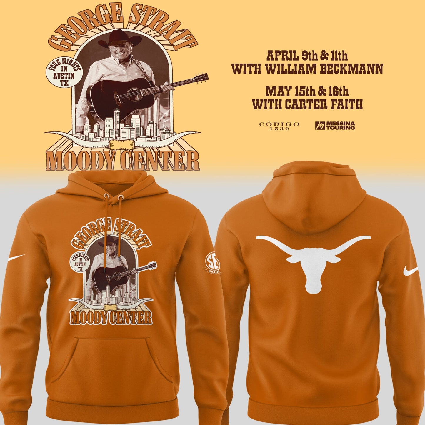 Texas 🏀 G.Strait returns to Moody Center on April 9 & 11 Hoodie