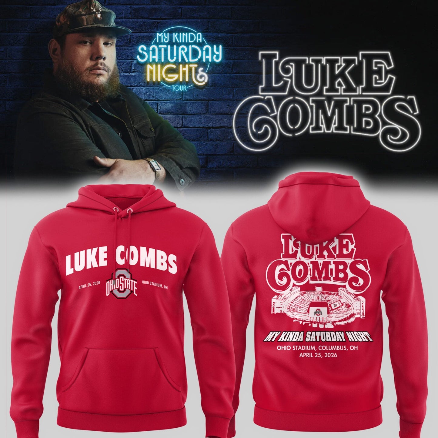 L.K My Kinda Saturday Night Tour live in Ohio Stadium 4/25/26 Hoodie-PU26041606