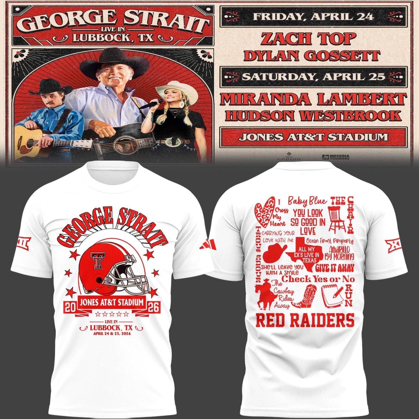 Limited Edition G. Strait x Texas Tech At Jones AT&T Stadium Tshirt