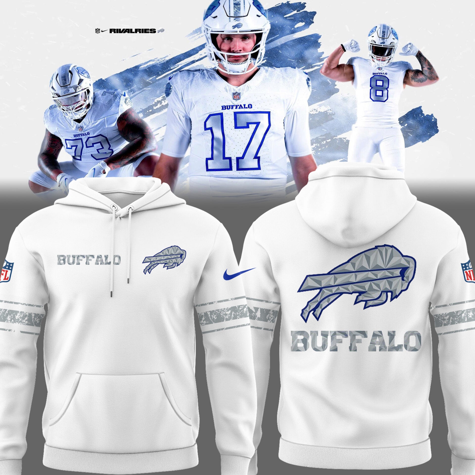 Buffalo Bills Cold Front Rivalries Hoodie | Cap | Joggers V4