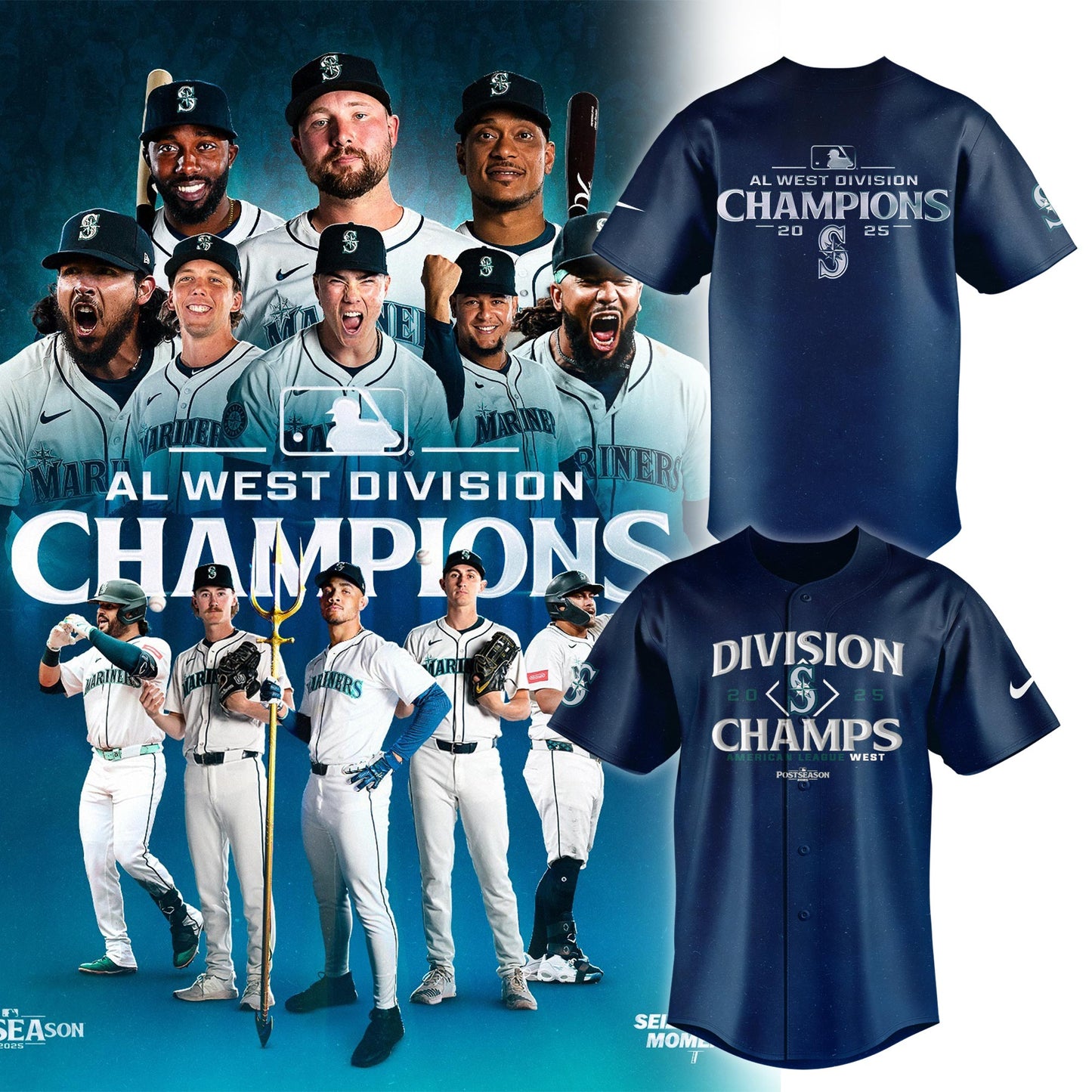 Seattle Mariners 2025 AL West Division Champions Limited Jersey v3