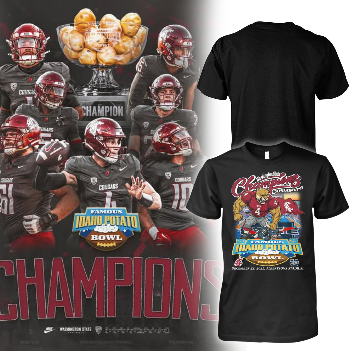 2025 Famous Idaho Potato Bowl Champion T-Shirt