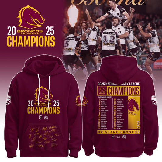 B.Broncos NRL Finals 2025 Champions Combo Hoodie