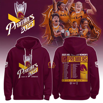 B.Broncos NRL Finals 2025 Champions Combo Hoodie