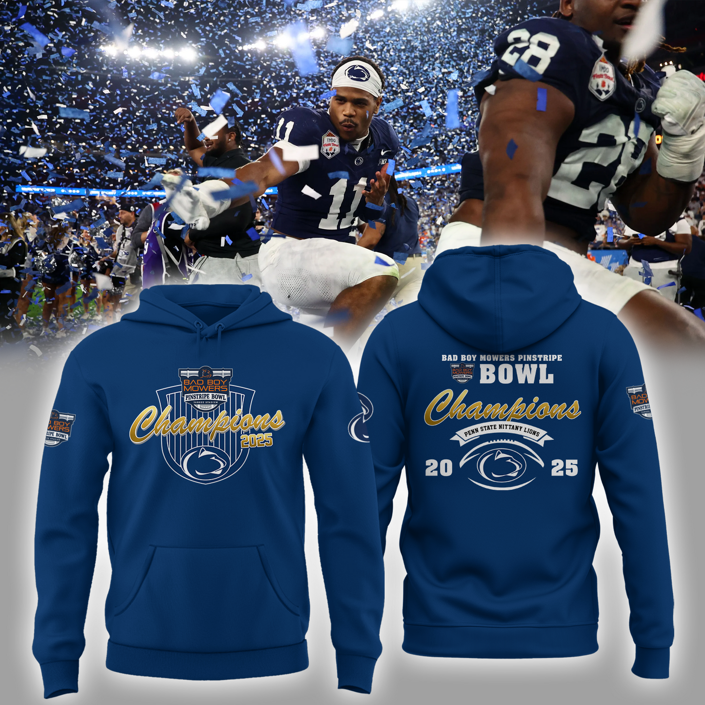 Penn State – BAD BOY MOWERS PINSTRIPE BOWL Champions Hoodie