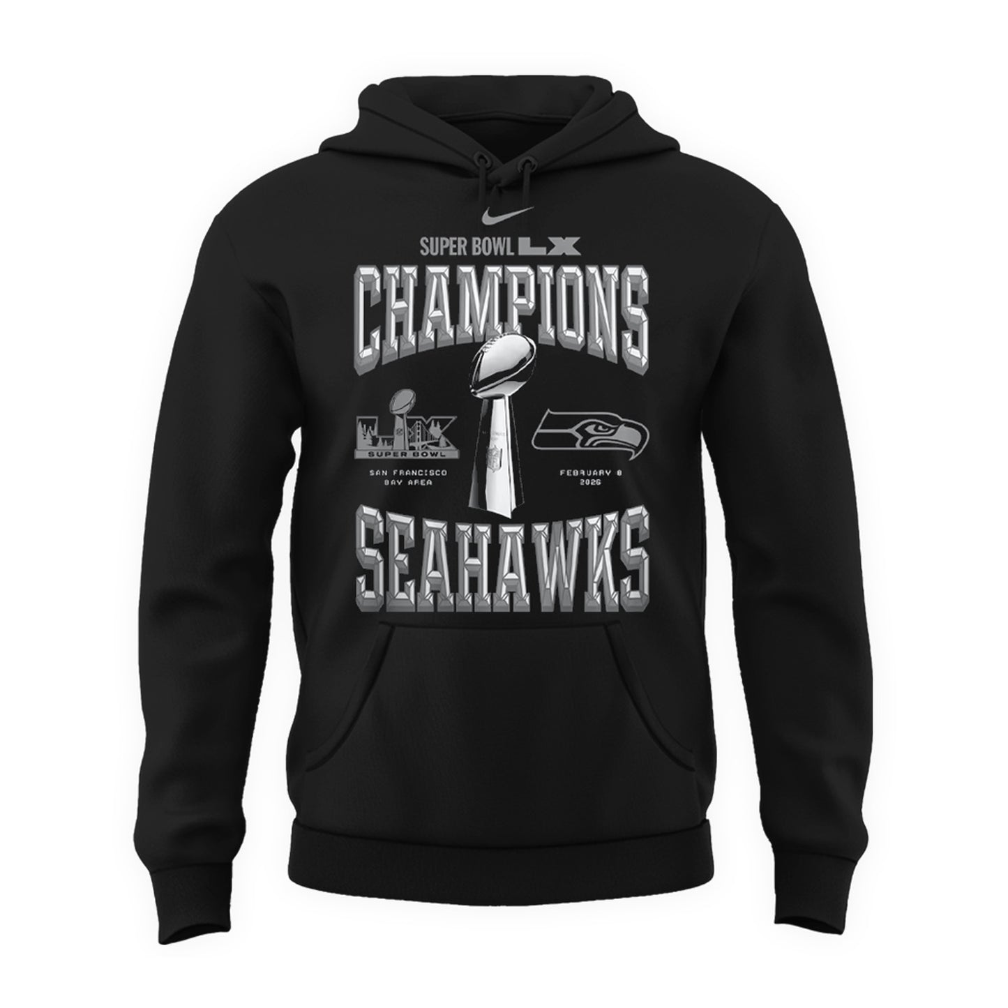 Seattle Seahawks Super Bowl LX Champions Hoodie