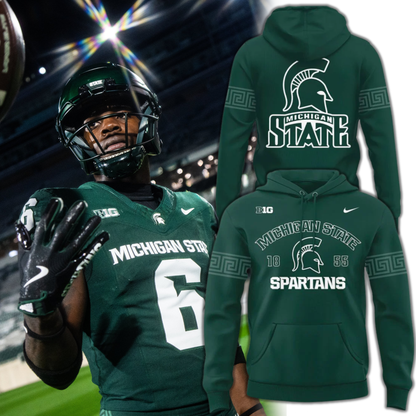 2025 Michigan State Spartans Helmet Logo EST. 1855 Uniform Hoodie