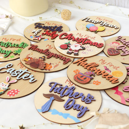 Baby Milestone Cards My First Holiday Milestones Baby Photo Props Baby Gift Baby Shower Gift Baby First Mothers Day Baby First Christmas Day